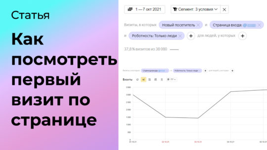 Как посмотреть первый визит по странице в Метрике или Аналитике