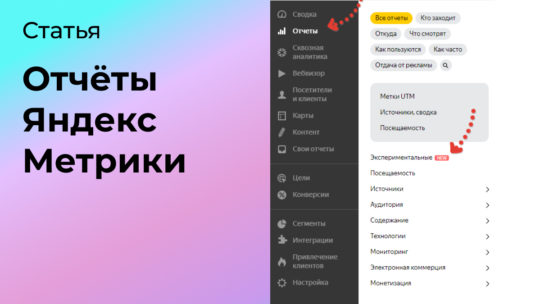 Экспериментальные отчёты Яндекс Метрики