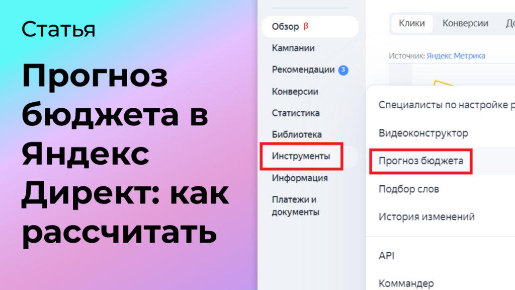 прогноз бюджета в яндекс директ