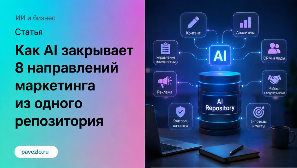 Как AI закрывает 8 направлений маркетинга из одного репозитория