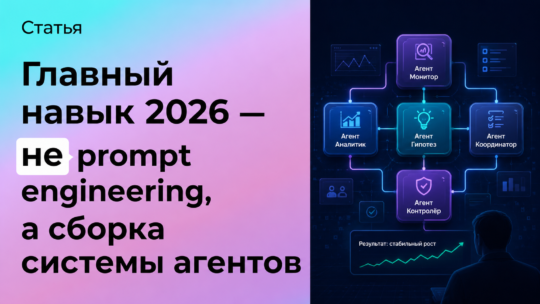 Главный навык маркетолога 2026 — не prompt engineering, а сборка системы агентов