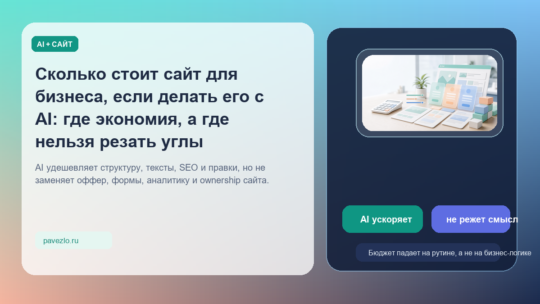 Сколько стоит сайт для бизнеса, если делать его с AI: где экономия, а где нельзя резать углы