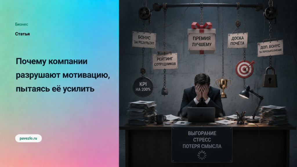 Почему компании разрушают мотивацию, пытаясь её усилить