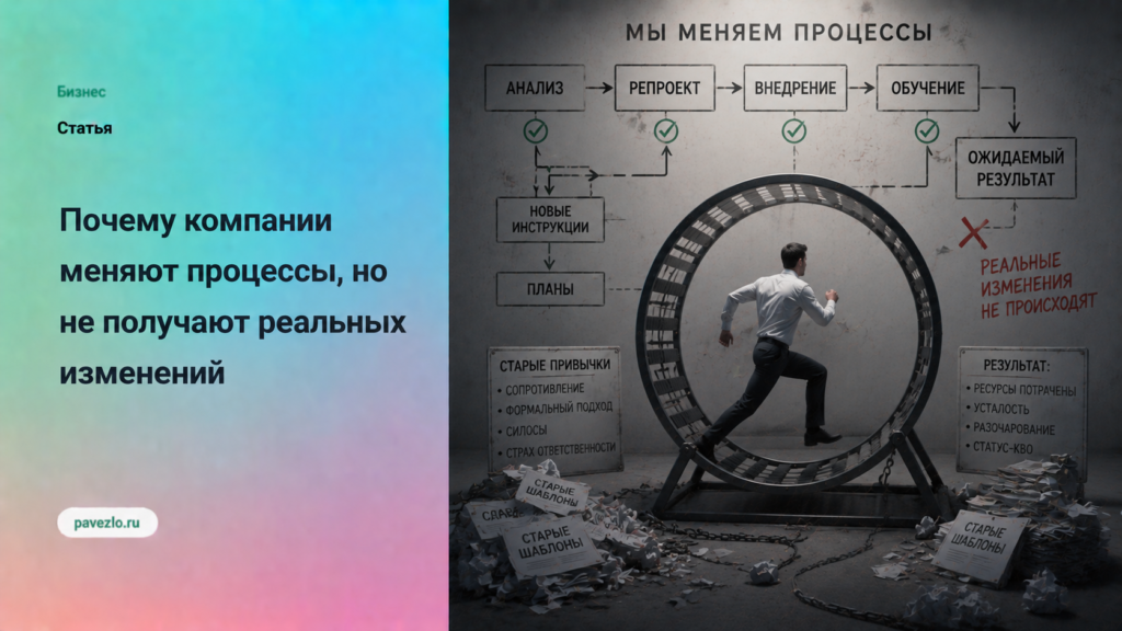 Почему компании меняют процессы, но не получают реальных изменений