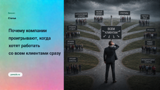 Почему компании проигрывают, когда хотят работать со всеми клиентами сразу