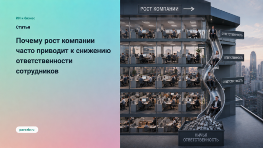 Почему рост компании часто приводит к снижению ответственности сотрудников