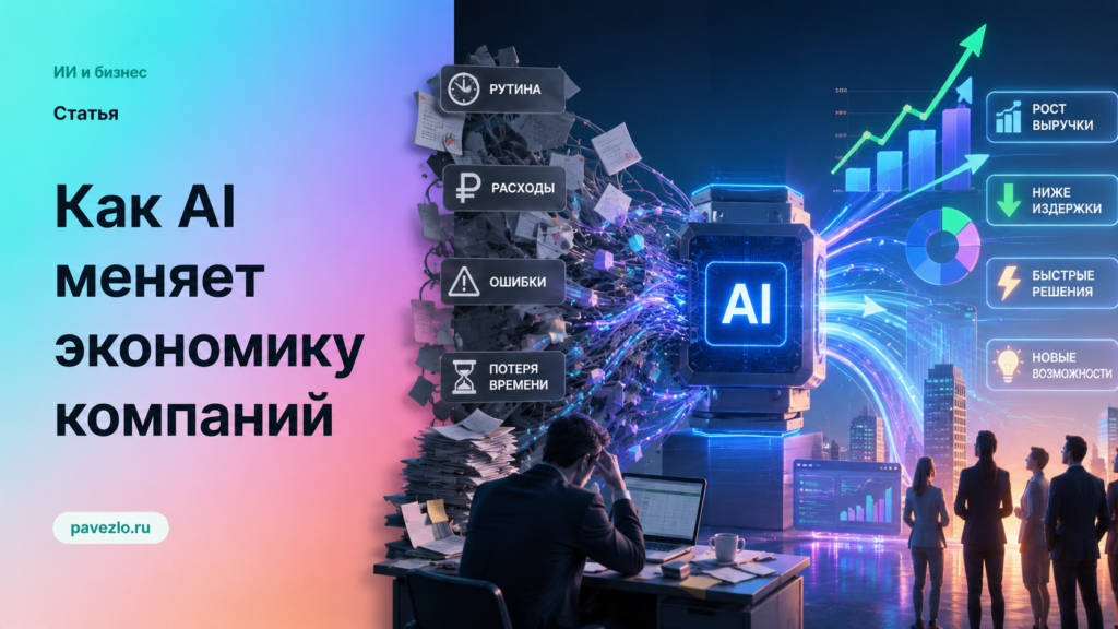 Как AI влияет на экономику компаний: снижение издержек, рост производительности, новые подходы к масштабированию и конкурентные преимущества бизнеса.