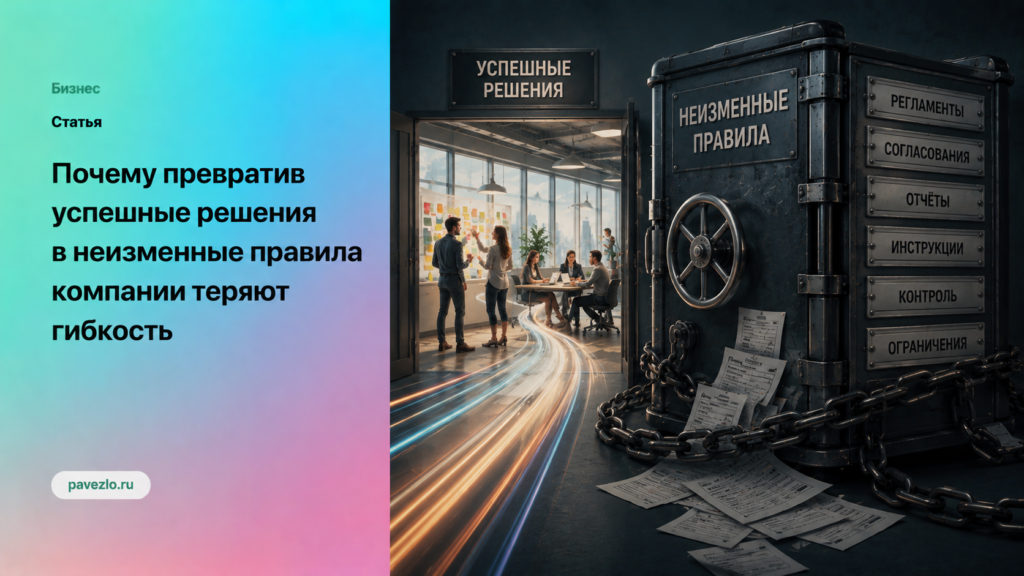 Почему превратив успешные решения в неизменные правила компании теряют гибкость