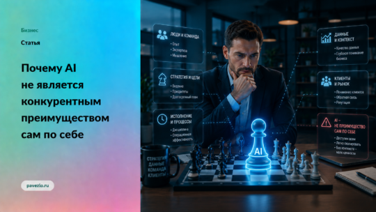Почему AI не является конкурентным преимуществом сам по себе