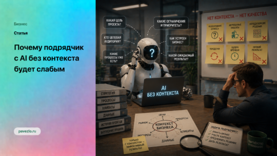 Почему подрядчик с AI без контекста будет слабым