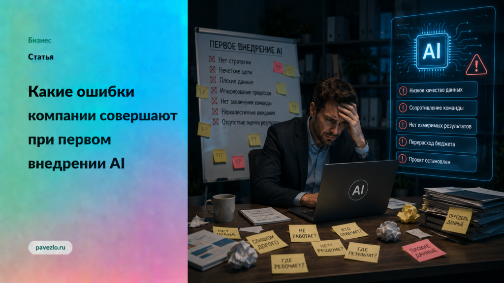 Какие ошибки компании совершают при первом внедрении AI