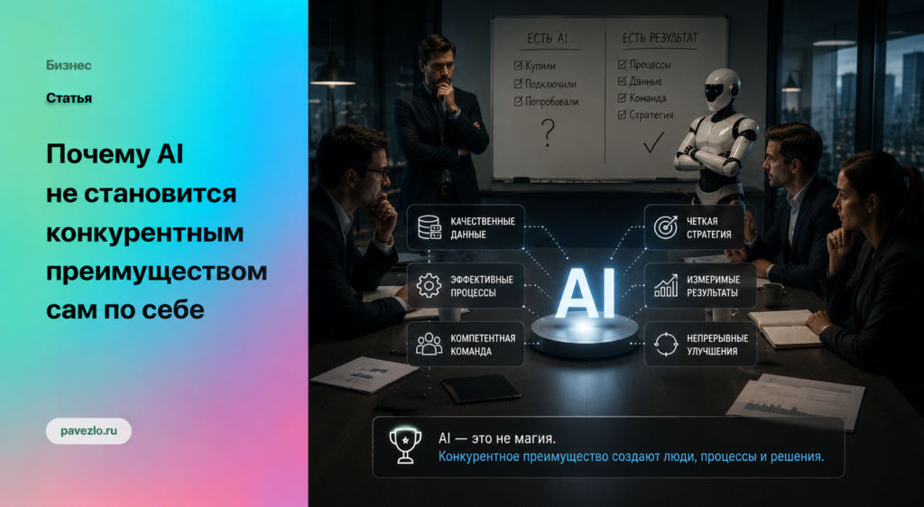 Почему AI не становится конкурентным преимуществом сам по себе