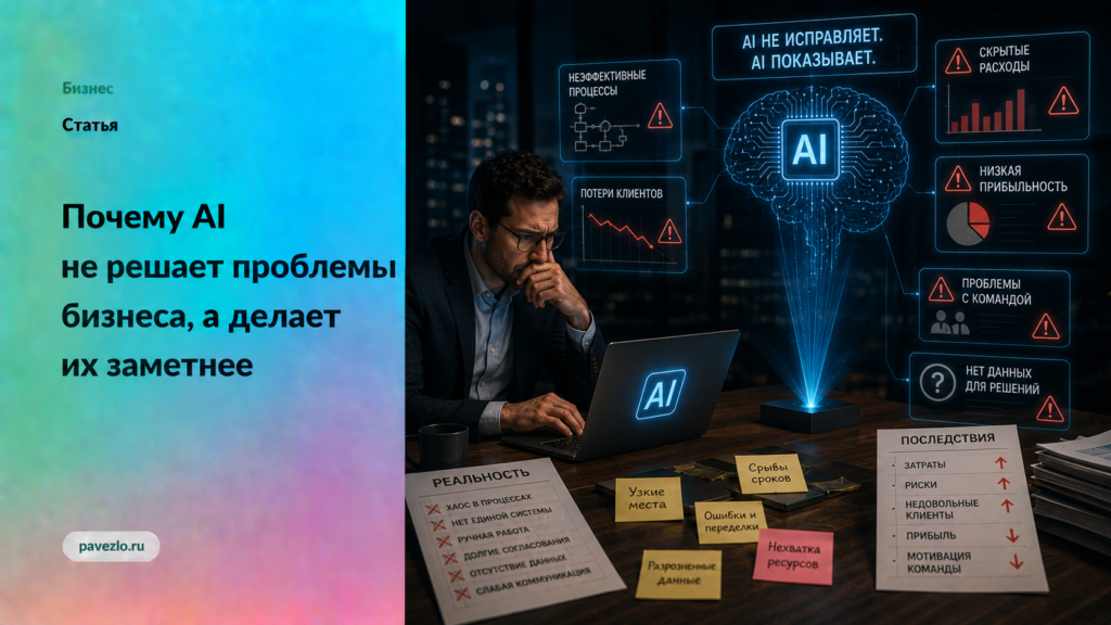 Почему AI не решает проблемы бизнеса, а делает их заметнее