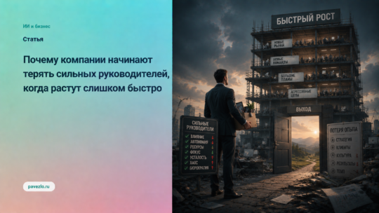 Почему компании теряют сильных руководителей, когда растут слишком быстро