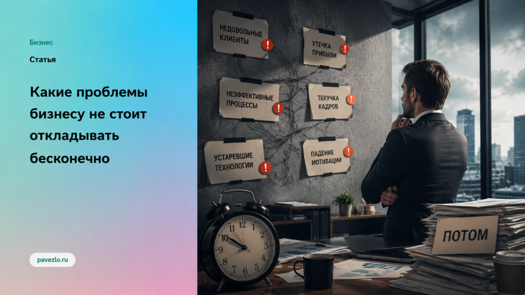 Какие проблемы бизнесу не стоит откладывать бесконечно