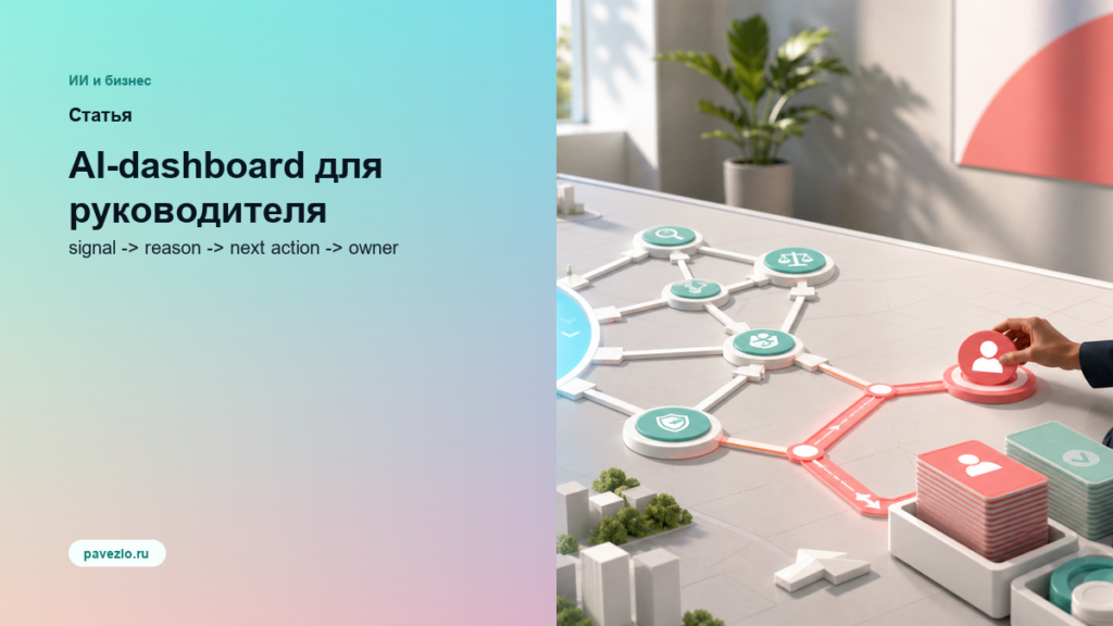 AI-dashboard для руководителя: как собрать контур signal -> reason -> next action -> owner вместо еще одного отчета