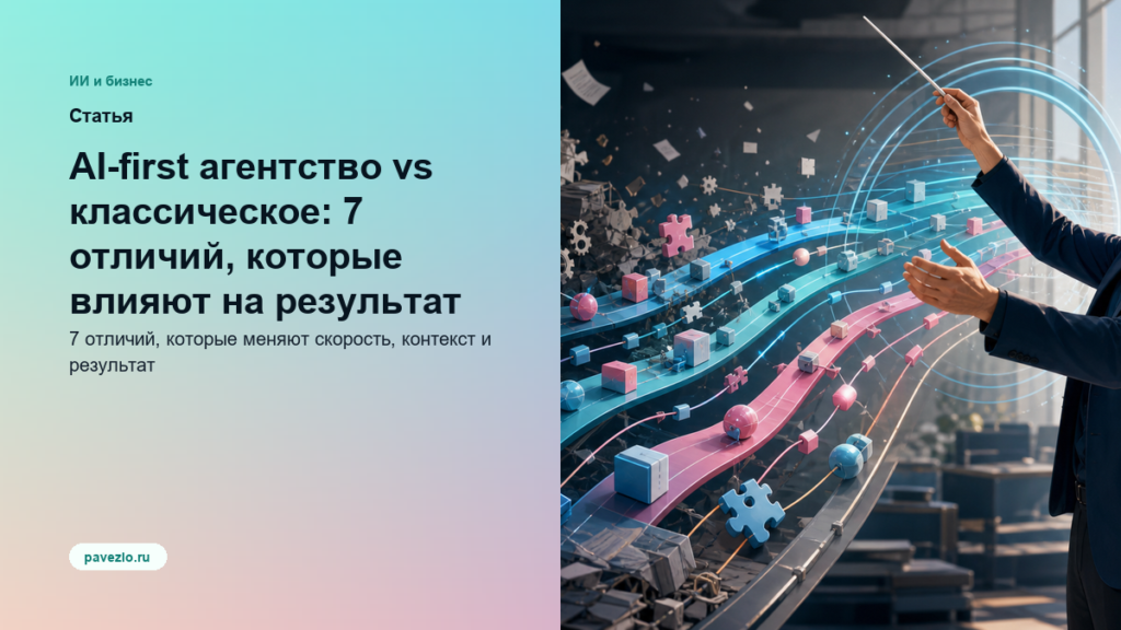 Обложка статьи: AI-first агентство vs классическое: 7 отличий, которые влияют на результат