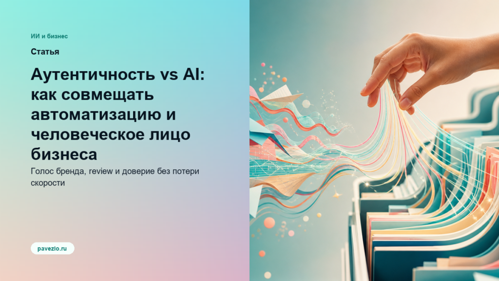 Обложка статьи: Аутентичность vs AI: как совмещать автоматизацию и человеческое лицо бизнеса