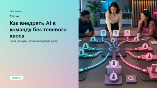 Как внедрять AI в команду без теневого хаоса: роли, доступы, review и короткий policy
