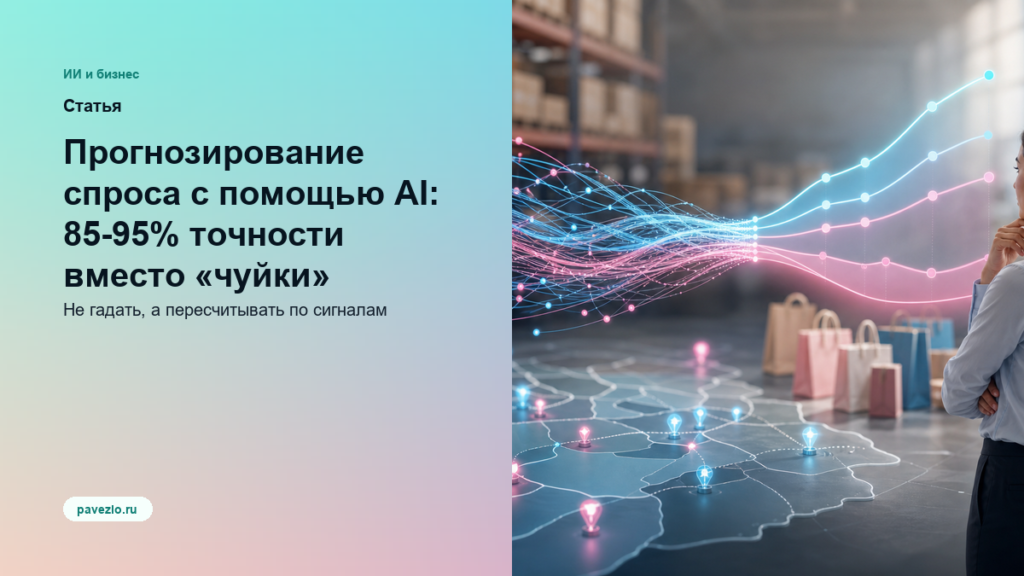 Обложка статьи: Прогнозирование спроса с помощью AI: 85-95% точности вместо «чуйки»