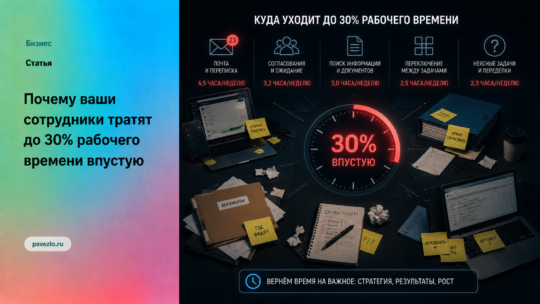 Почему ваши сотрудники тратят до 30% рабочего времени впустую и как AI помогает это исправить