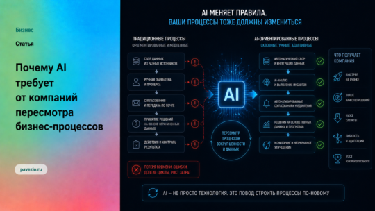Почему AI требует от компаний пересмотра бизнес-процессов