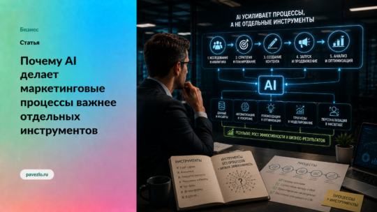Почему AI делает маркетинговые процессы важнее отдельных инструментов