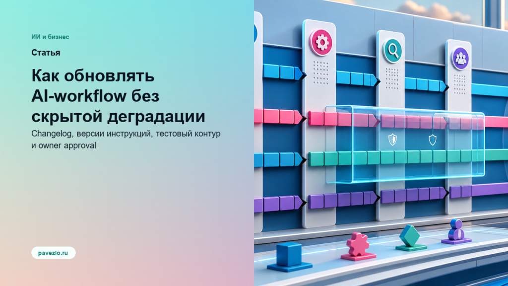 Как обновлять AI-workflow без скрытой деградации: changelog, версии инструкций, тестовый контур и owner approval