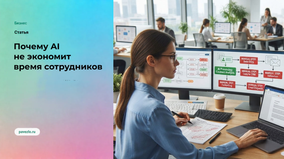 AI не экономит время, если сотрудники продолжают делать работу вокруг него