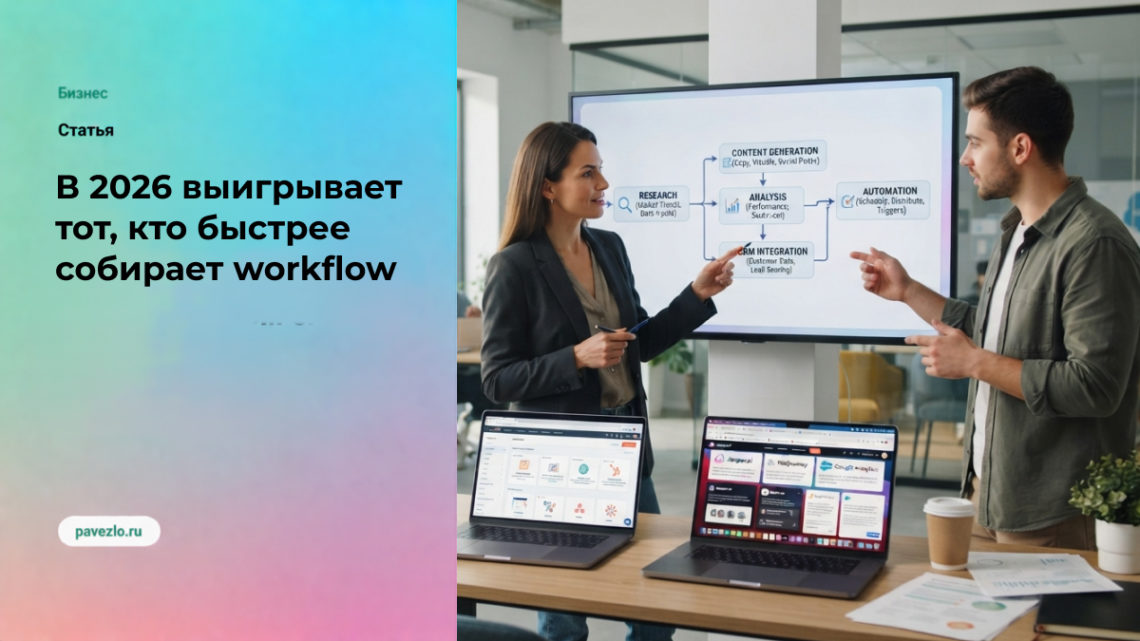 В 2026 выигрывает тот, кто быстрее собирает workflow