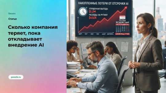 Сколько компания теряет, пока откладывает внедрение AI